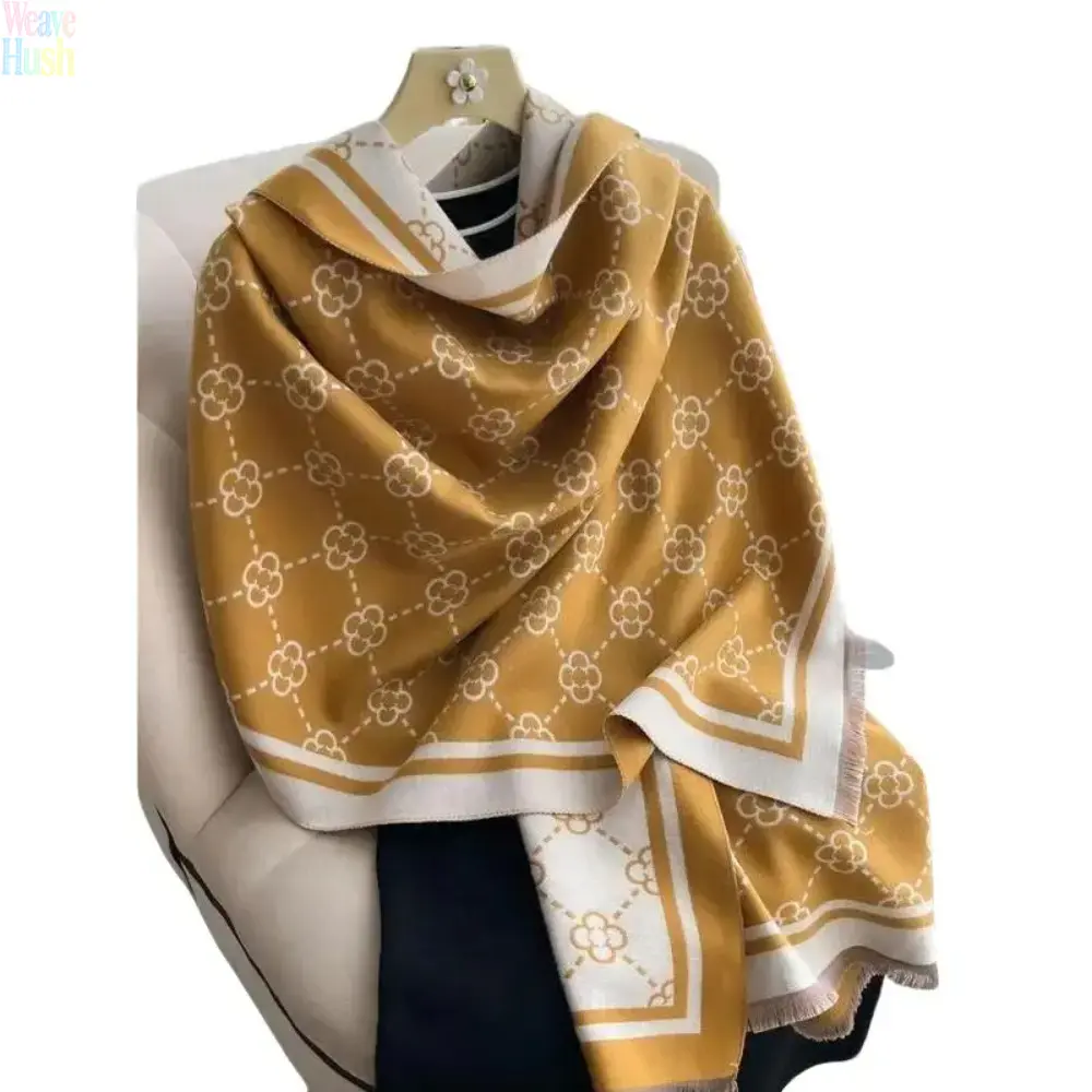 Boho All Over Floral Printed Shawl With Tassel Decor, Soft Warm Contrast Edge Blanket Scarf For Fall Winter, Unisex Fashion Wrap Ideal As Thoughtful Holiday Gifts For Women And Wives