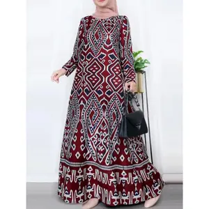 Women's Ethnic Pattern Pocket Arabian Dress, Long Sleeve Dresses, Maxidresses, Dress for Party Club Wear, Thobe, Muslim Dress, Modest Muslim Outfits, Women's Islamic Clothing for Fall & Winter, Modest Style Dress, Modestfashion, Modest Clothes