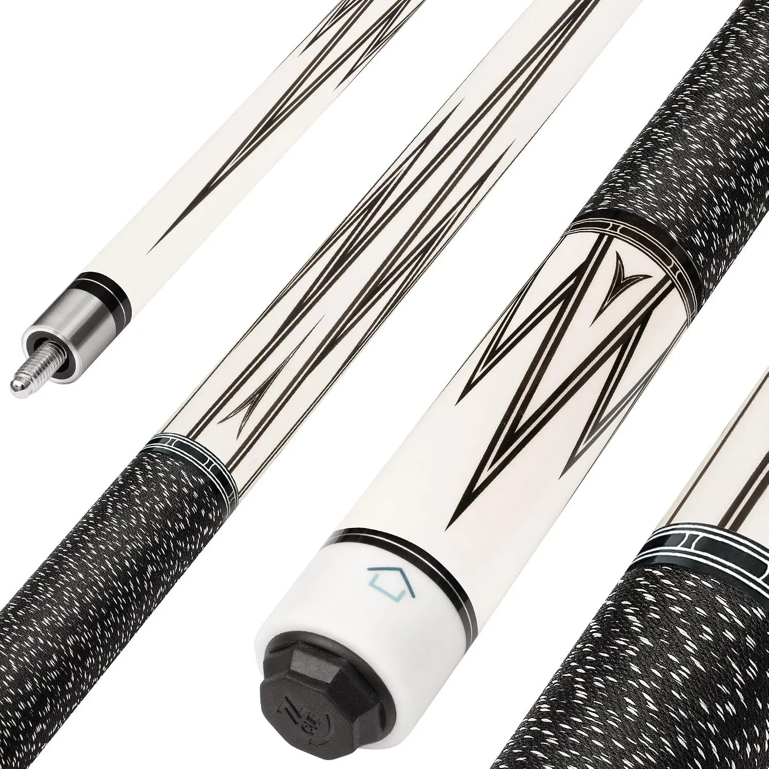 Professional 58 in Low Deflection Pool Cue Stick, Nylon Thread Grip, Billiards & Snooker Sports Equipment, Low Deflect.