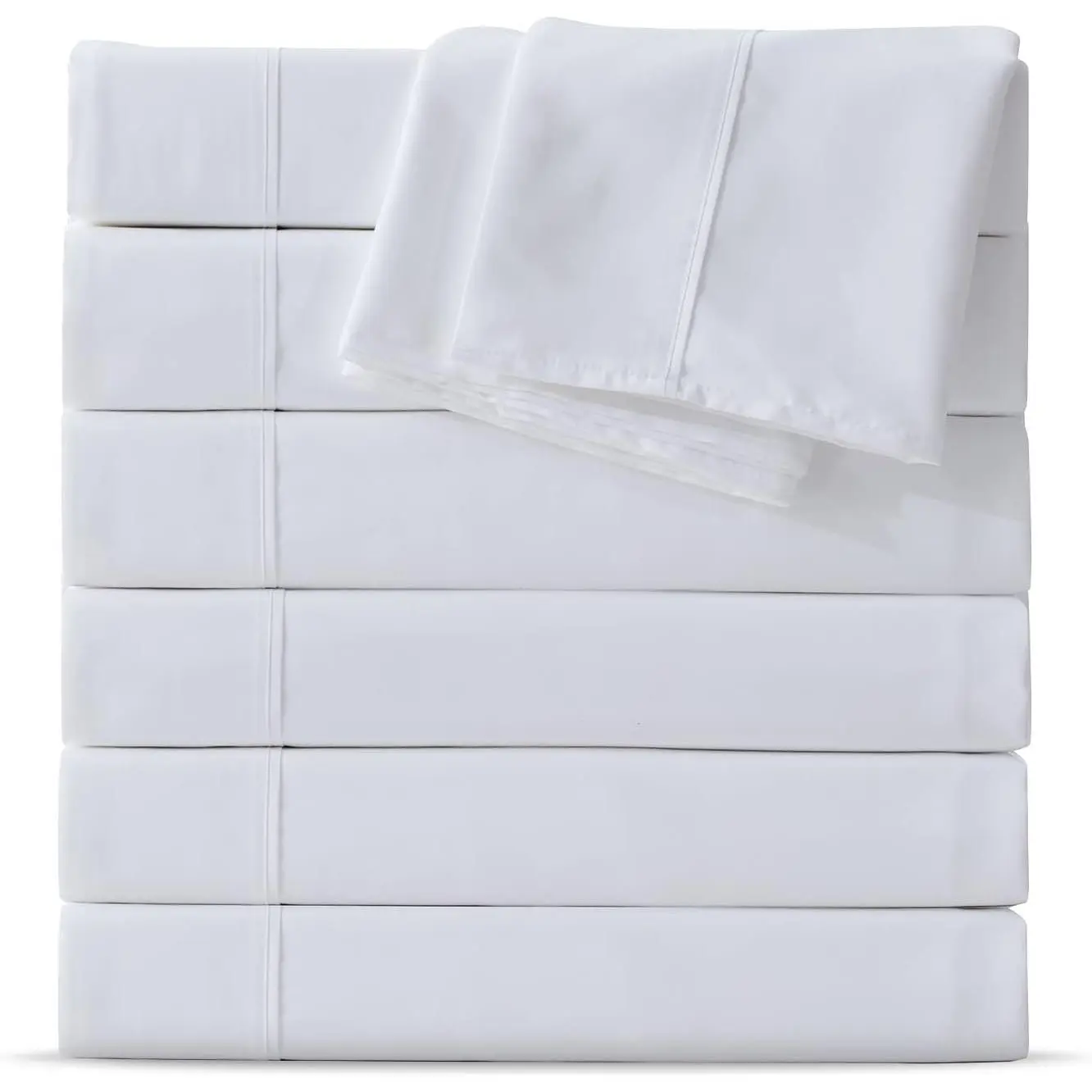 Twin Flat Sheets Only Bulk Pack of 6 Wholesale Bedding White | Premium Soft & Breathable Brushed Microfiber Fabric, Anti-Shrinkage and Non-Fading for Twin Size Bed