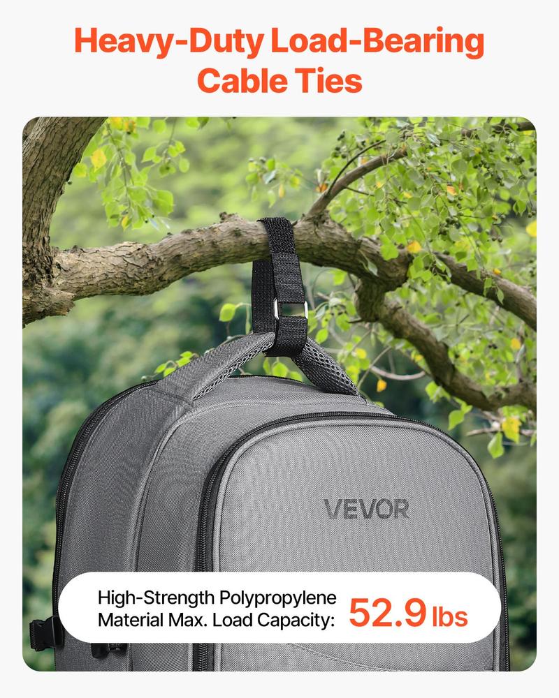 VEVOR Cable Ties, 393.7-Inch Adjustable Hook and Loop Straps with 50 Metal Buckles, Reusable Velcro Cords Straps, Cut-to-Length Wire Strap, Heavy-Duty Nylon Cord Ties for Organizer and Management