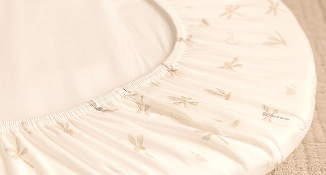 2-Pack Organic Bassinet Sheets for Girls, Boys - 100% Cotton Bassinet Mattress Sheets Compatible with Halo Bassinest Swivel Sleeper, Graco, Baby Delight, Chicco, Unisex Fitted Bassinet Sheets (Pecan)