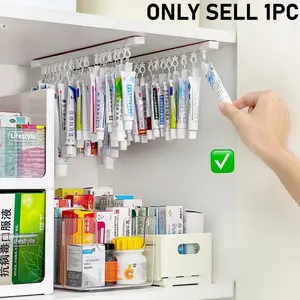 1Pc Hanging Sliding Ointment and Cream Storage Rack, Equipped with 20 Small Clips, Is A Multifunctional Storage Rack Suitable for Installation in Living Rooms and Bedroom Door Cabinets, Saving Space