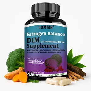 Dim Supplement Estrogen Balance - Estrogen Supplement for Women With Diindolylmethane, Vitamin E & Black Cohosh & Ashwagandha  & Turmeric And More - Menopause Support  - 60 Capsules