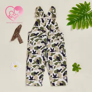 GBA Infant Baby Boy Camouflage Deer Mallard Duck Print Overalls Toddler Hunting Jumpsuit Sleeveless Suspender Pants Unisex Casual Romper