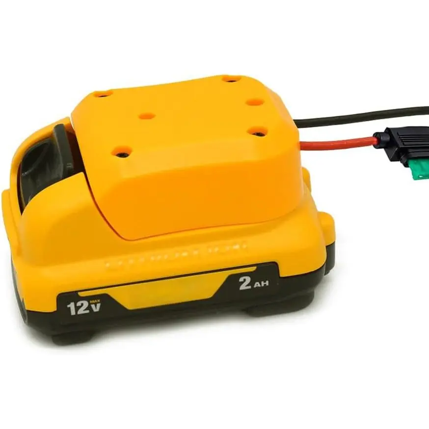 12V Battery Adapter for 12V Max Tools, 30A Fuse Power Connector, Battery Converter for DIY Electronics, Lights, Motors, Cart Projects, for Garage Workshop and Home Repair