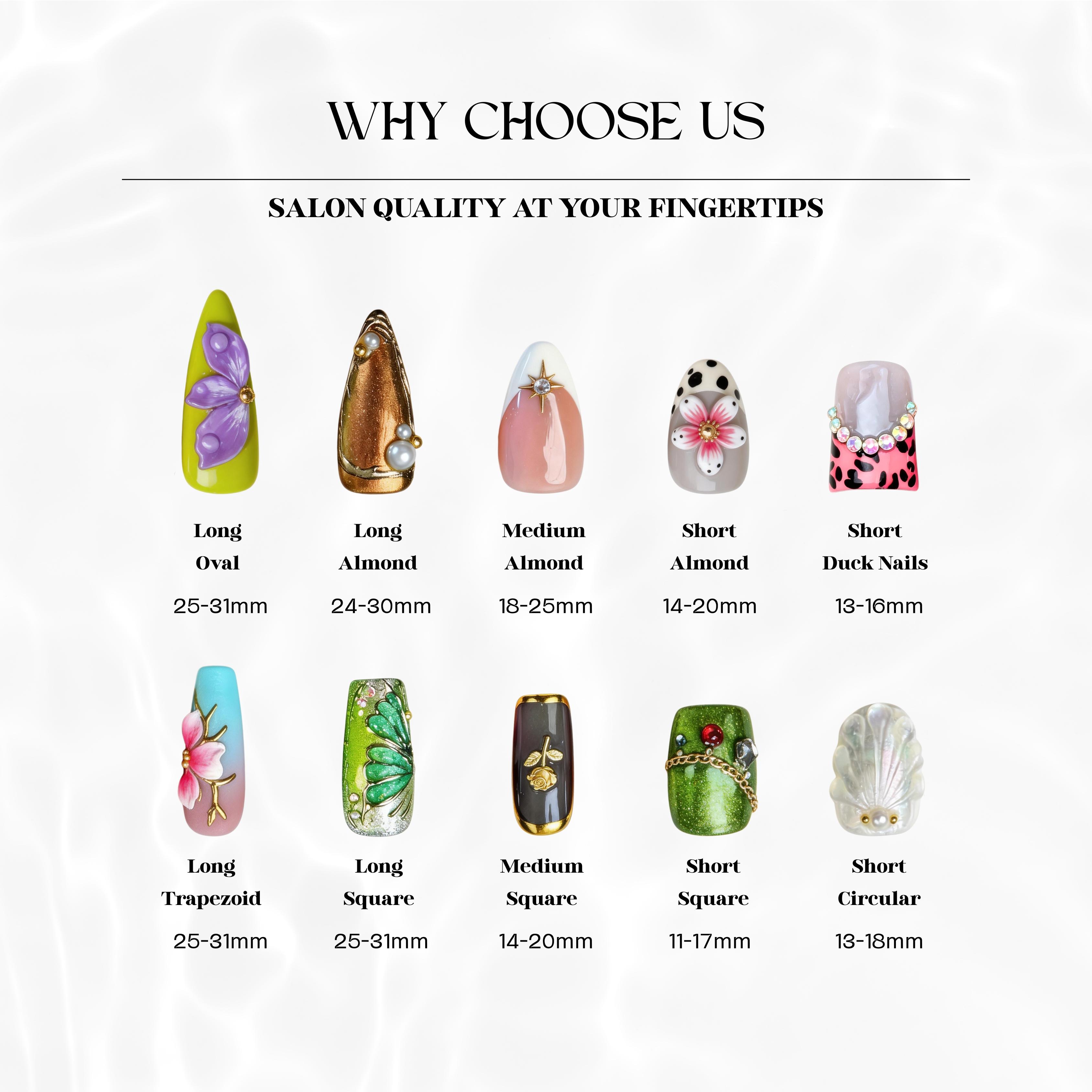 Short Square Press-On Nail Series. Featuring a unique silhouette, this collection of pre-designed acrylic nails showcases a stylish and avant-garde color palette. Requiring no filing or shaping, they are the ideal choice for DIY manicures at home Butterf