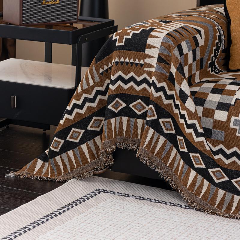 Dreamy Bohemian Style Sofa Throw Blanket, Boho Blanket, Soft and Cozy Decorative Cover for Living Room, Perfect for Home Decoration