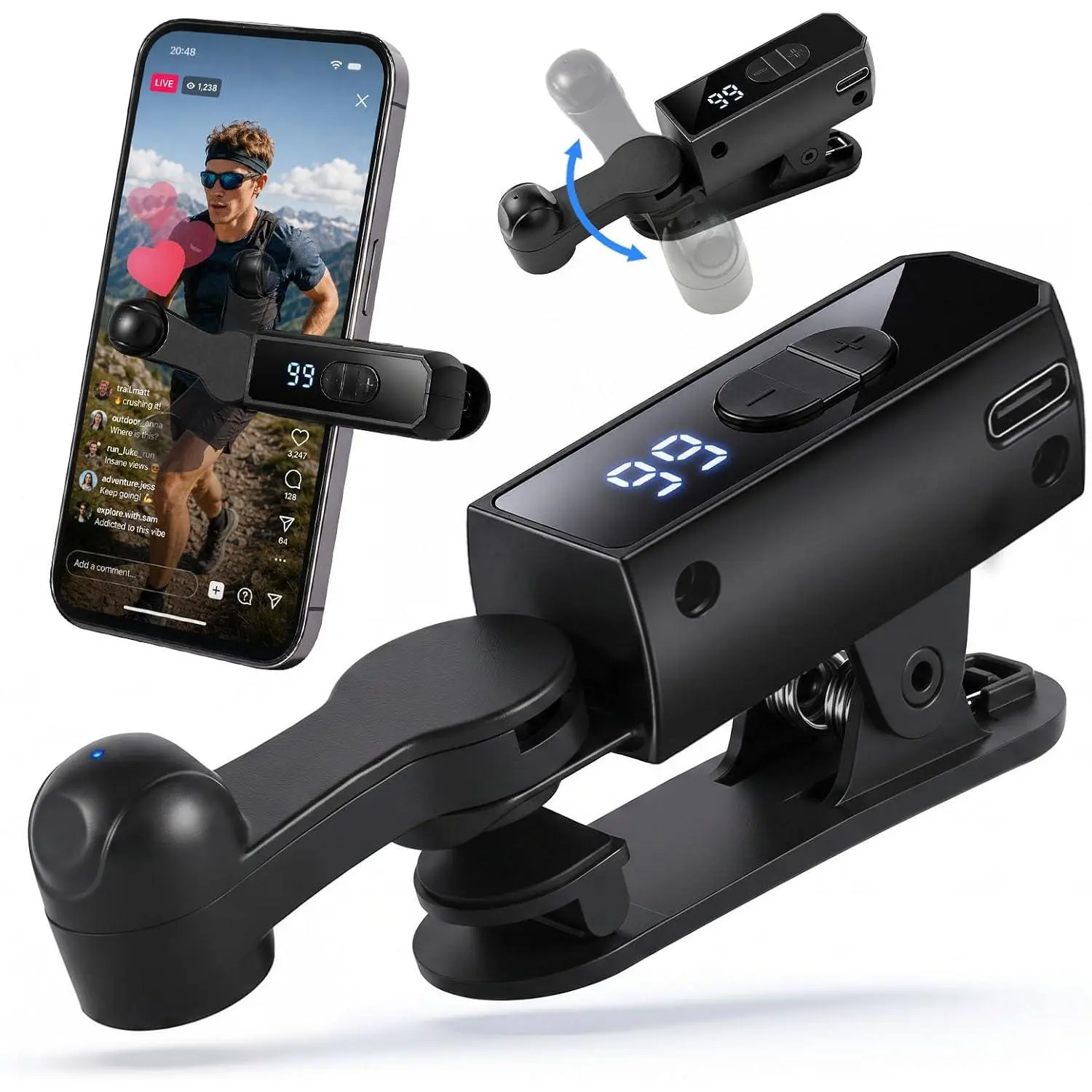 Auto Clicker for iPhone,Wireless Rechargeable Screen Tapper for |   Compatible with iPad&Android, 8-12h Battery Life, 107 Adjustable Speeds for Live Streams, Likes, Gaming & Social Media Tasks