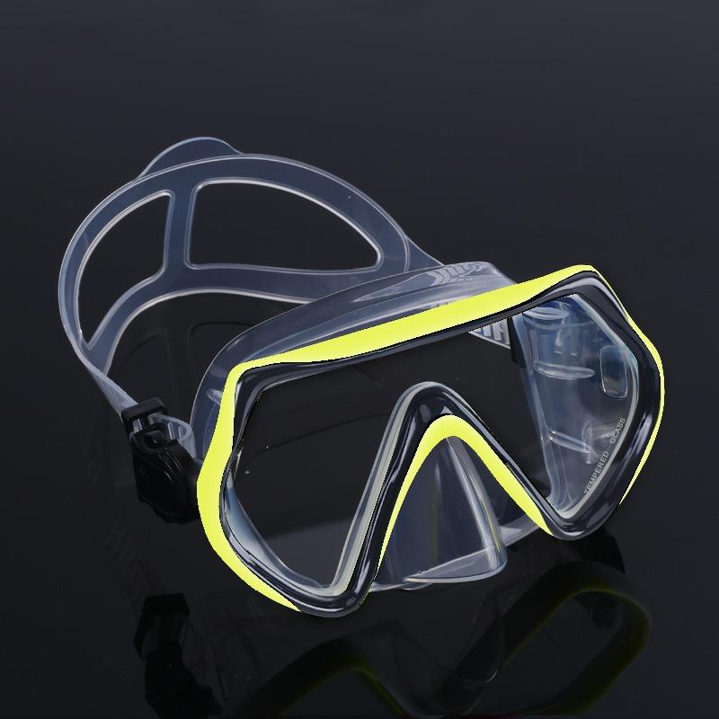 Swimming diving goggles, nose protection, integrated silicone mask, scuba deep water snorkeling equipment, diving mask     stealth snorkel