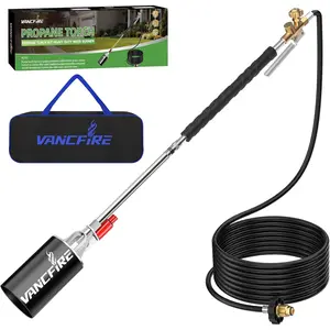Propane Torch Weed Burner Kit with Storage Bag, Heavy Duty High Output Blow Torch with Self Igniter, Flamethrower with Turbo Trigger & 10FT Hose for Weeding, Roofing, Ice Melting, Road Marking