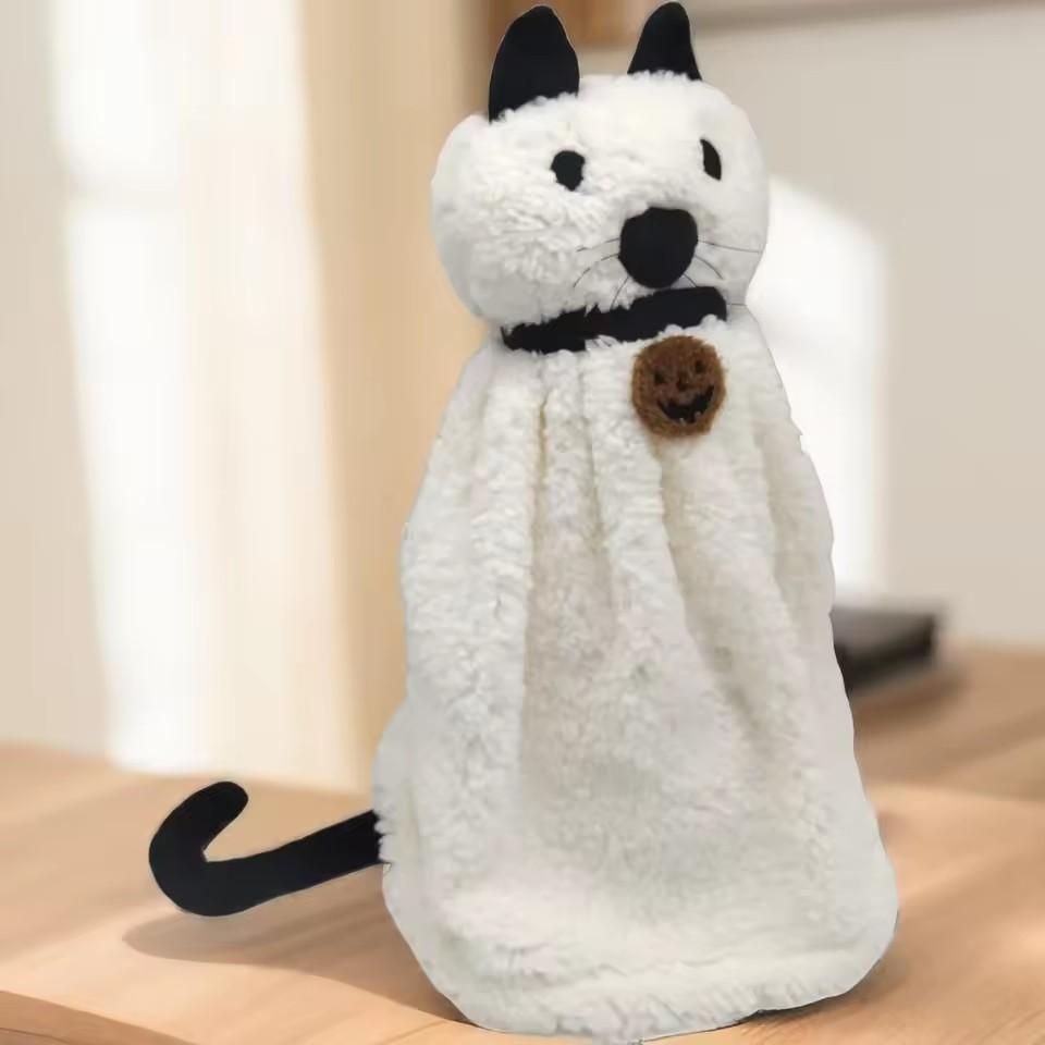 Gus the Ghost with Pumpkin Plush Toys Dog Cat Bat Soft Stuffed Animal Plush Halloween Christmas Gifts for Kids Home Decoration