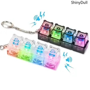 Bear Keycap LED Fidget Keychain, Stress Relief Clicker Toy For Anxiety School Decompression
