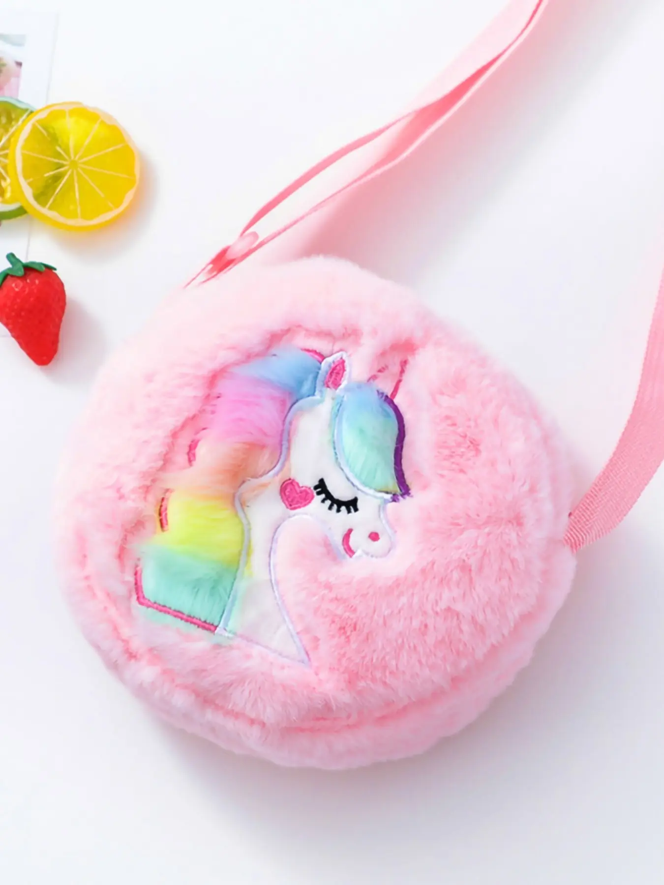 Cartoon Cute Plush Crossbody Bag, Crossbody Shoulder Purses, Unicorn Shoulder Bag for Outdoor Travel, Casual Fashion Handbag for Men Women Kids, All Seasons