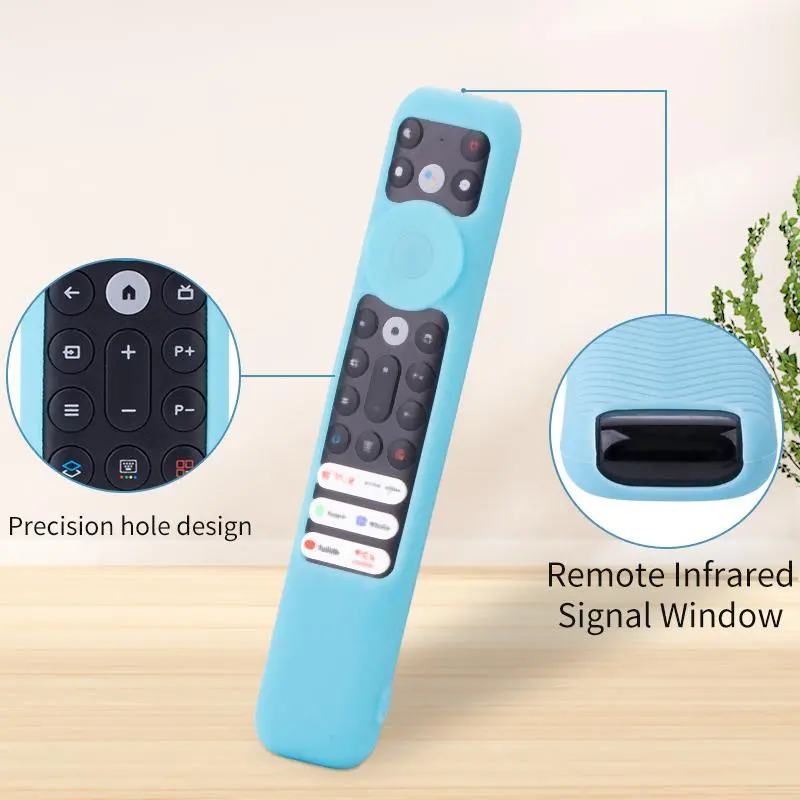 Single-piece silicone protective cover with a square pattern for TCL 001 TV remote, available in multiple colors, looks good and practical, factory direct sale