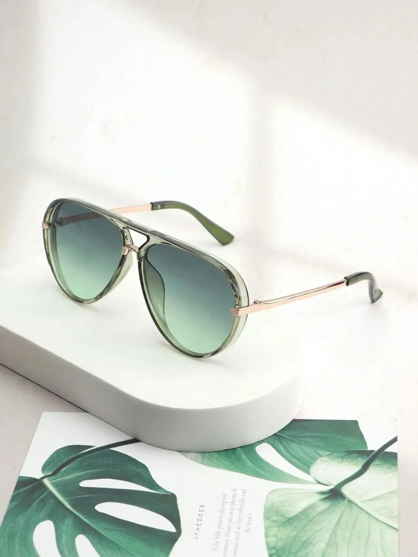 Women's Ombre Tinted Lens Aviator Sunglasses, Stylish Sunglasses, Sunglasses for Everyday Use, Fashion Accessories for Outdoor Activities, Summer Sunglasses, Sun Protective Sunglasses