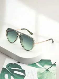 Women's Ombre Tinted Lens Aviator Sunglasses, Aviator Shades, Fashionable Frames Sunglasses, Trendy Casual High Quality Sunglasses for Everyday Use, Fashion Accessories for Outdoor Activities, Summer Sunglasses, Sun Protective Sunglasses