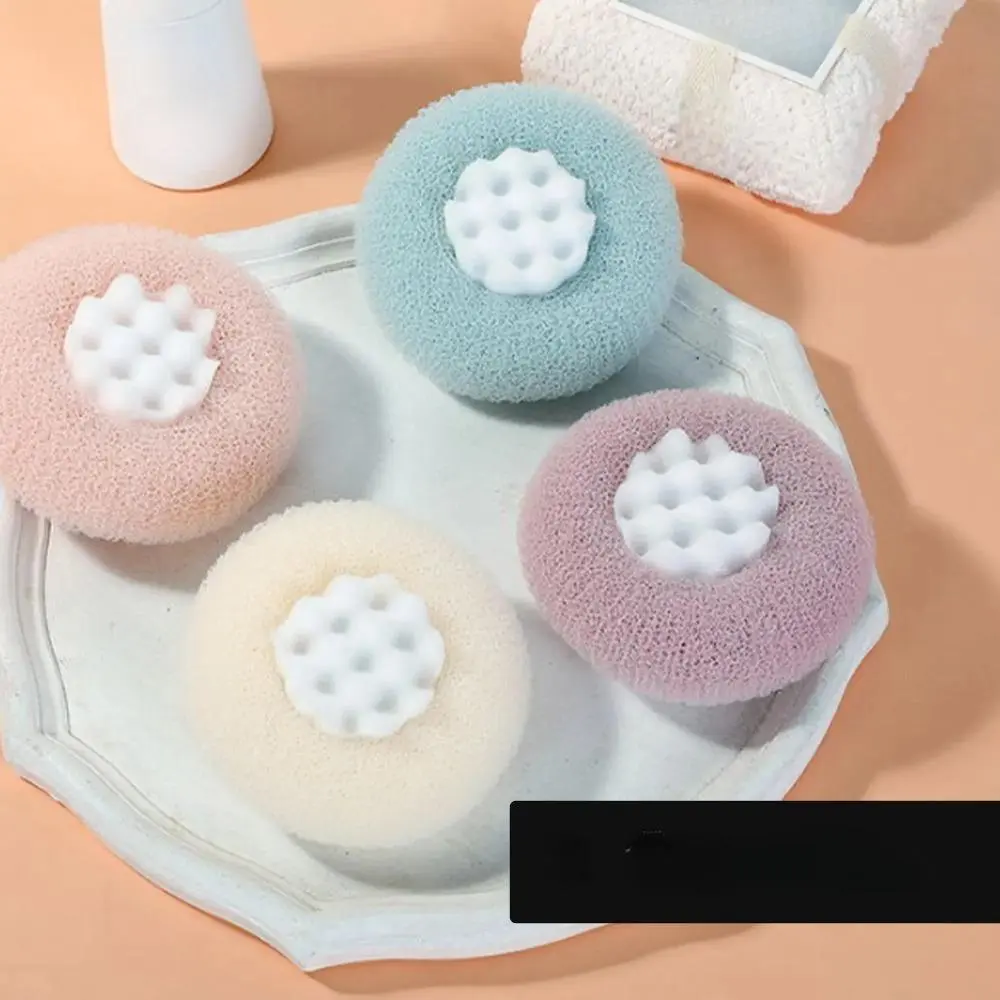 Pastel Bath Sponges, 4-Pack Exfoliating Textured Shower Tool with Massage Center, Quick-Drying Scrubber for Gentle Body Care & Daily Use, Shower Bath Tool, Body Exfoliating Pad, Gift, Set, Accessories, Cleansing, Loofah Sponges