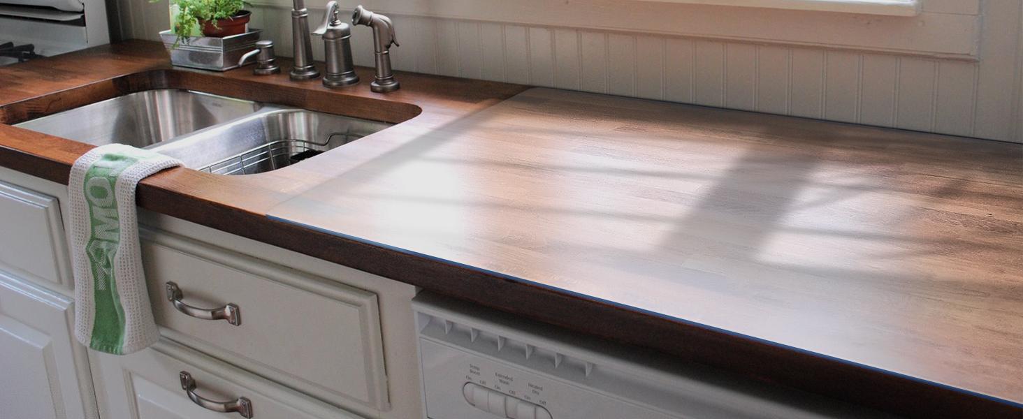 16X16 Inch Clear Dining Table Protector Entryway Tablecloth Desk Pad Mat Wooden Furniture Coffee Bistro Bed Sofa Side Table Top Protection Countertop Cover Waterproof PVC Vinyl