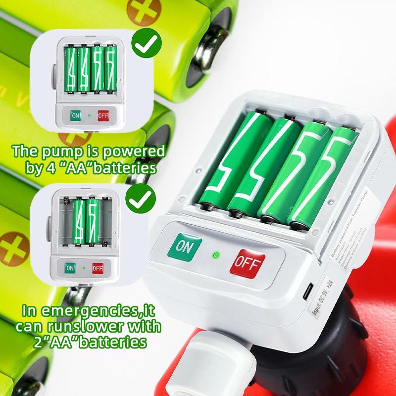 Automatic Fuel Transfer Pump with Auto-Stop & Extra Long Hose, Fast and Safe Portable Car Fuel Pump, USB Powered/AA Batteries Required Fuel Extractor for Automobiles, Motorcycles, Versatile Usage, Car Repair Tool