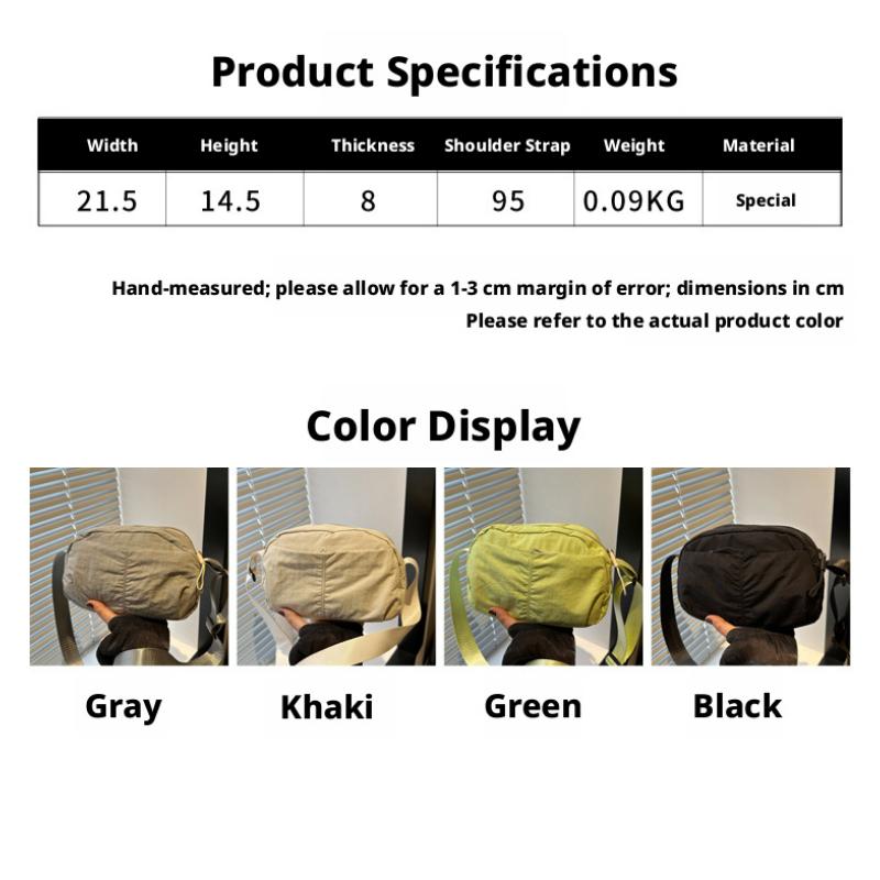 Simple Literary Small Square Bag Solid Color Casual Japanese Style Personality Single Shoulder Crossbody For Women