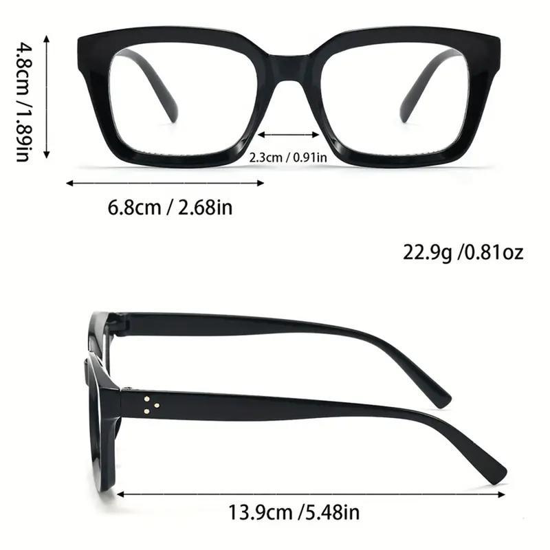4Pcs Classic Square Frame Non Prescription Glasses Daily Wear Office Study Clear Lens Lightweight Comfortable Unisex Eyewear Durable Frame All Day Use