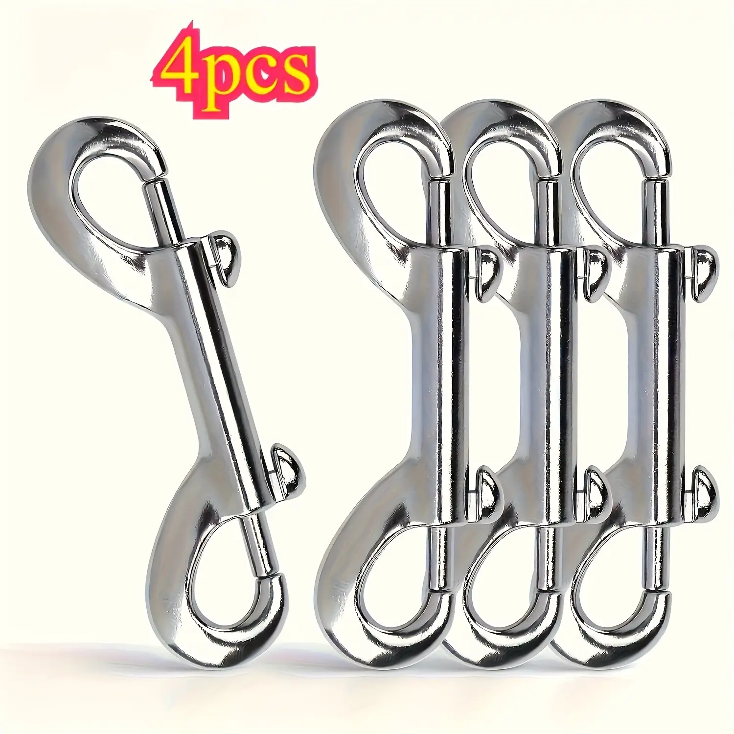 4pcs Durable Double-Headed Metal Clip, Indoor and Outdoor Use, Hardware Tools, Hardware Accessories, Nut Clips, Dog Clips/Lock Clips/Heavy Duty, Trigger Hook Heavy Duty, Suitable for Dog Leashes, Water Buckets, Keychains, Dog Collars, Keychain Hooks, Clip