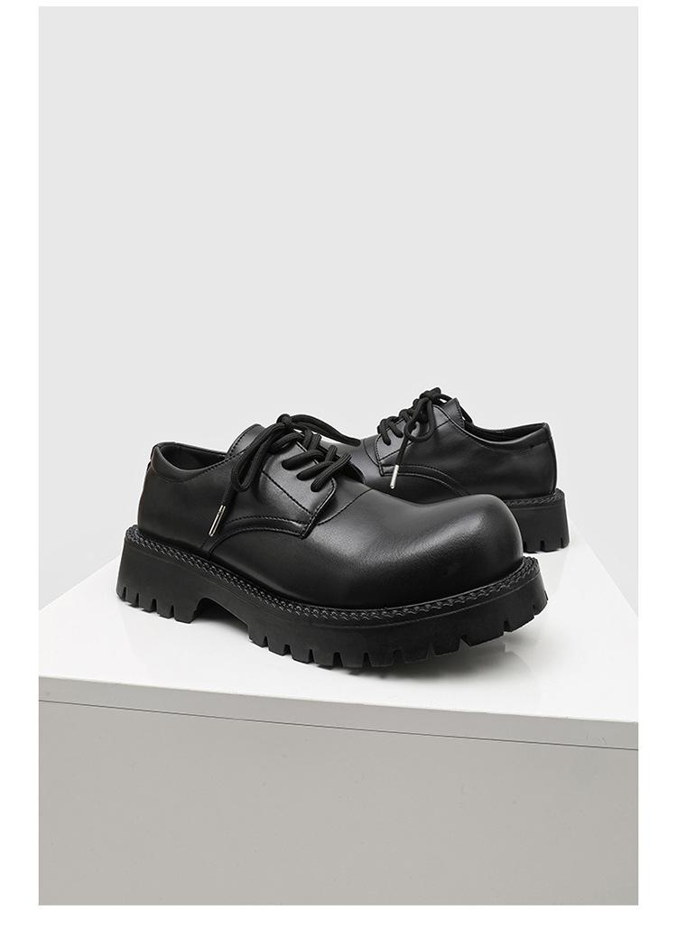 Men's Lug Sole Derby Shoes – Platform Chunky Workwear Boots, Low-Top Casual 96069-K