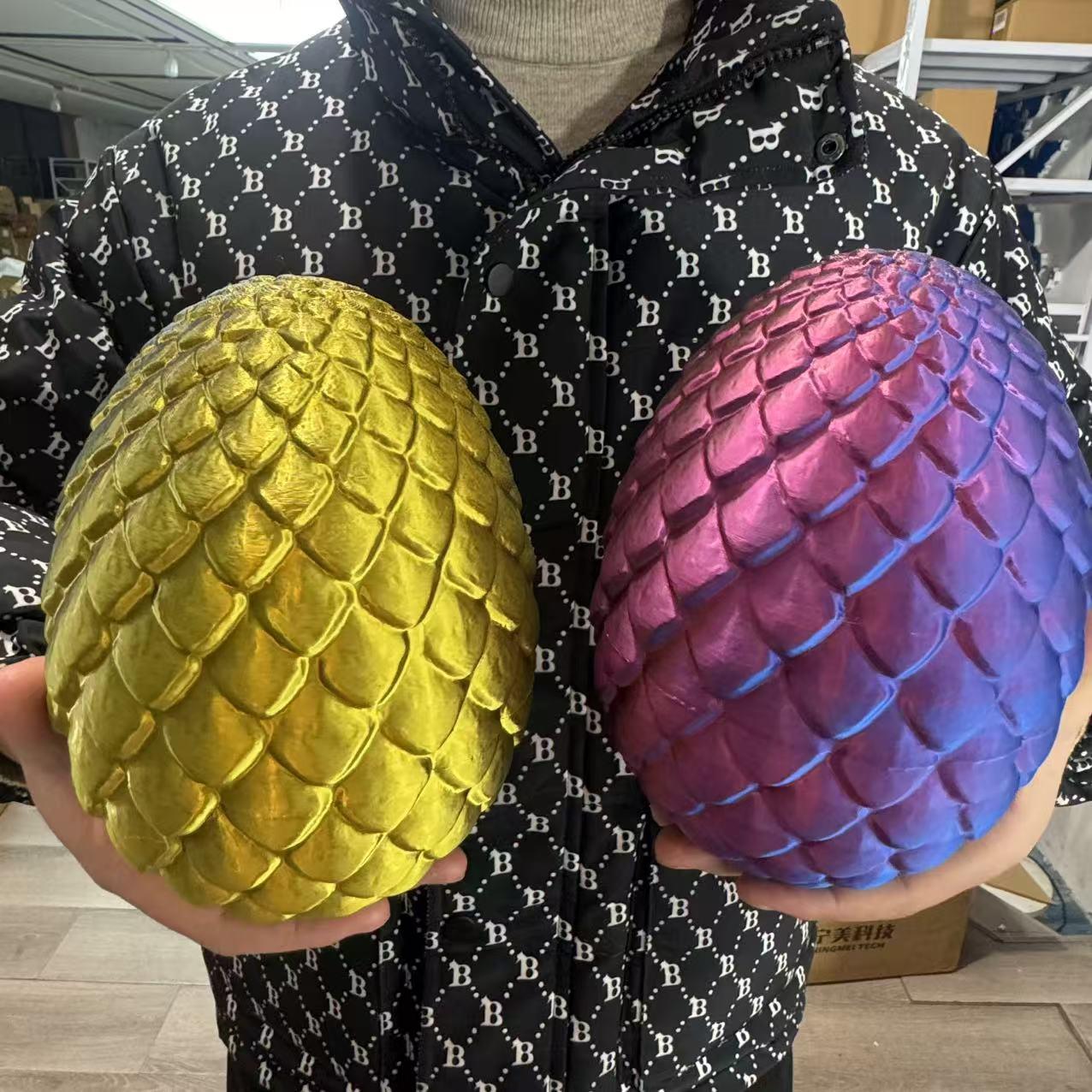 Game Of Thrones Dragon & Egg Decoration, 1 Count 3D Printed Dragon & 1 Count Egg Ornament, Stuffing Easter Eggs, Desktop Decoration for Home Office,Boys & Men gifts