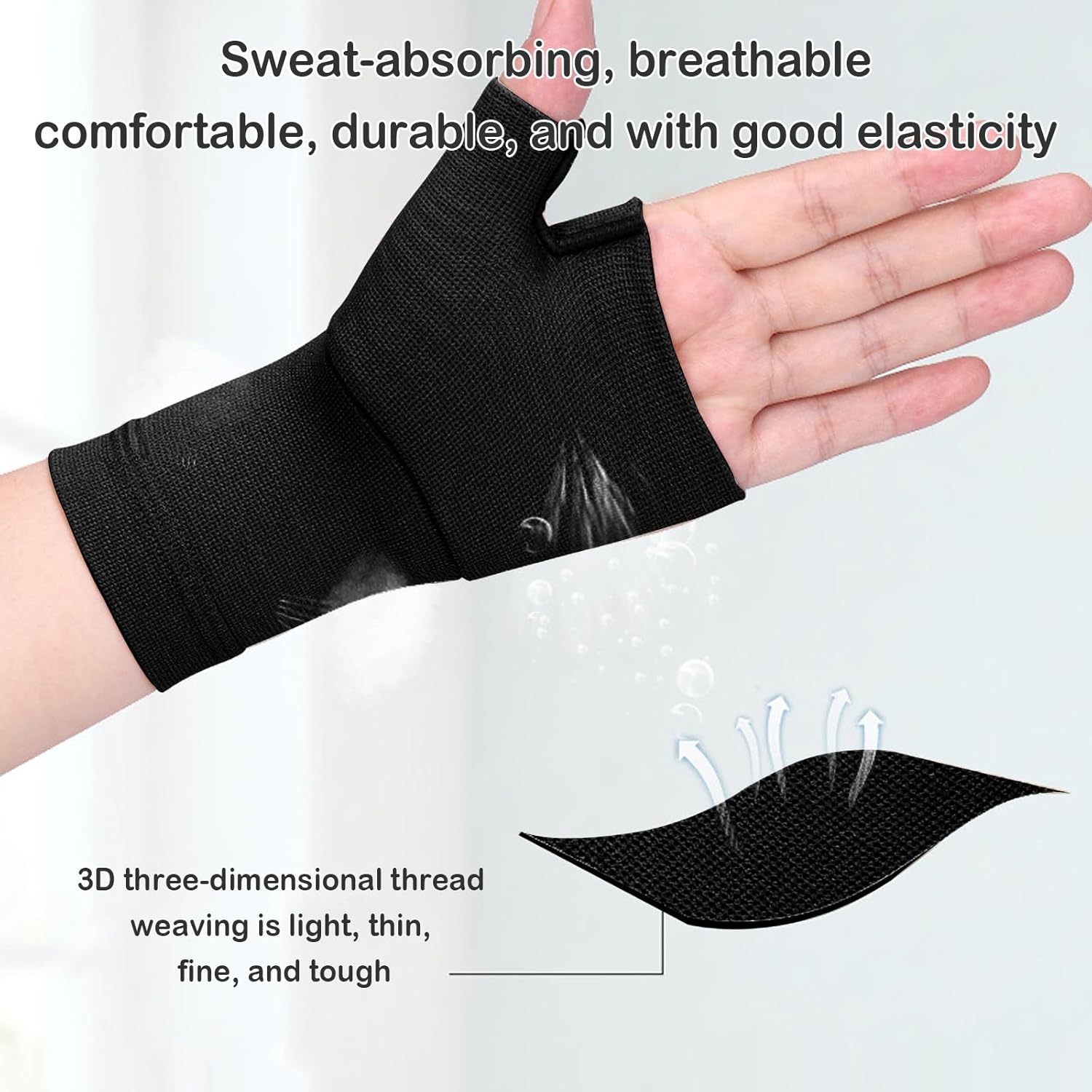Wrist and Thumb Support for Joint Pain, Tendonitis, Sprain, Hand Instability, lightweight Wrist Compression Sleeves with Thumb Support