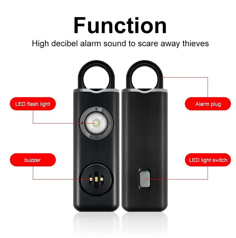 Personal Safety Siren Alarm for Women 130dB Siren Strobe & Key Chain 3 Pop Colors AF2004 Call for Help
