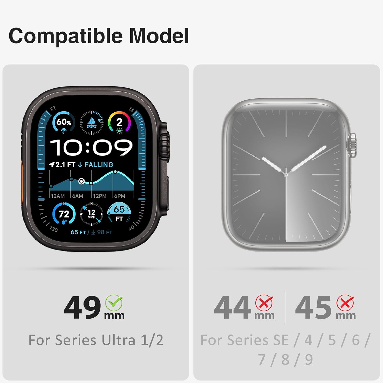 SUNDAY MIRTH Bands Case Compatible with  Watch Ultra 2/1 49mm for Men, Rugged  Band with Tough Shockproof Bumper Case, Heavy Duty Replacement Band(Black/Black)