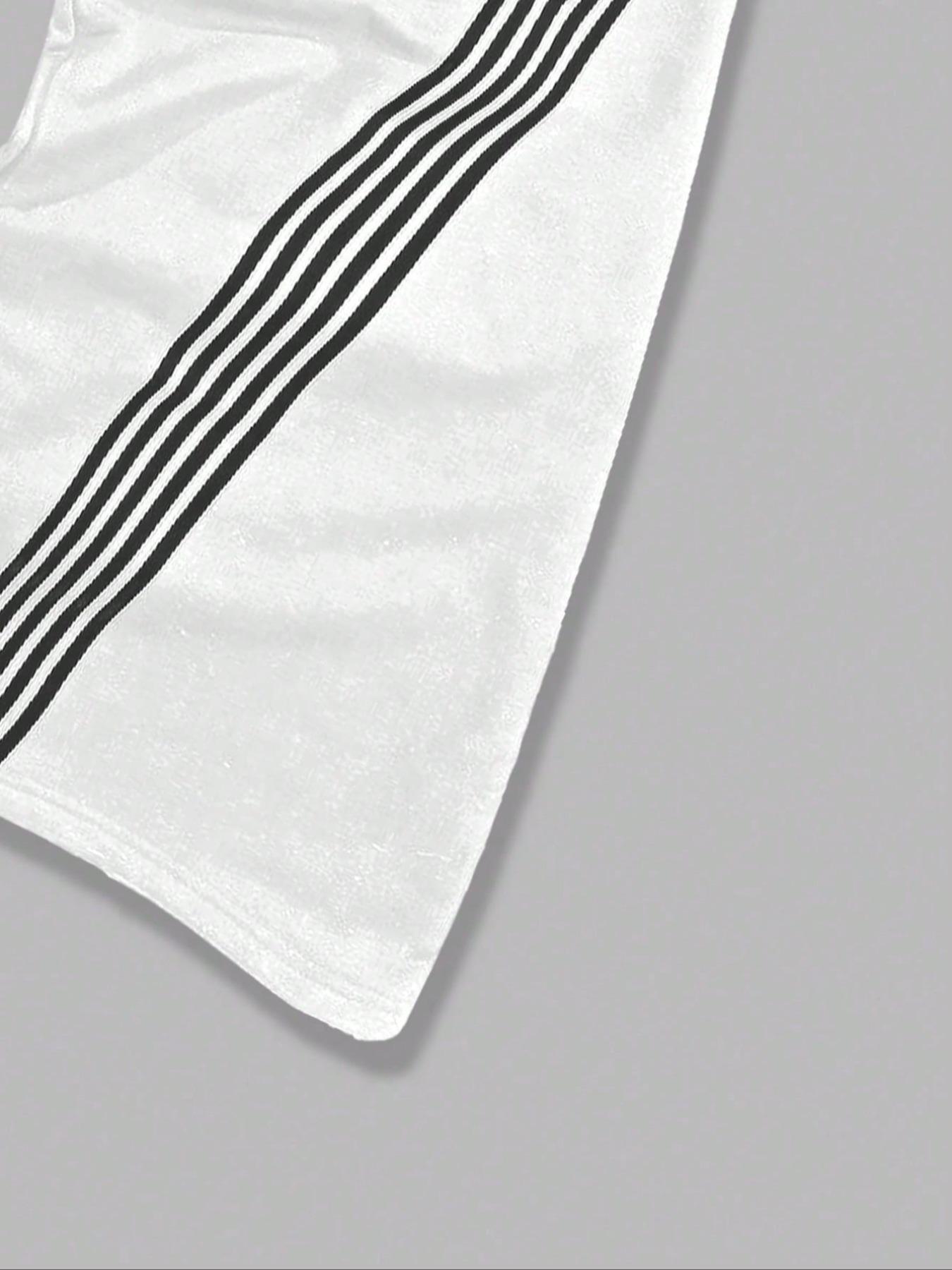 Men's Side-Stripe Drawstring Waist Sweatpants, Casual Regular Fit Pocket Straight-Leg Pants for Fall & Winter, Men's Trousers for Daily Wear, Athleisure Style