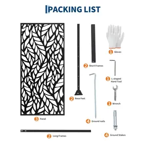 GAOMON Rustproof Privacy Screen Fence – 75"H x 48"W Outdoor Steel Decorative Panel – Weatherproof Freestanding Modern Divider for Patio, Garden, Balcony, Pool, Yard – Multiple Modern Designs