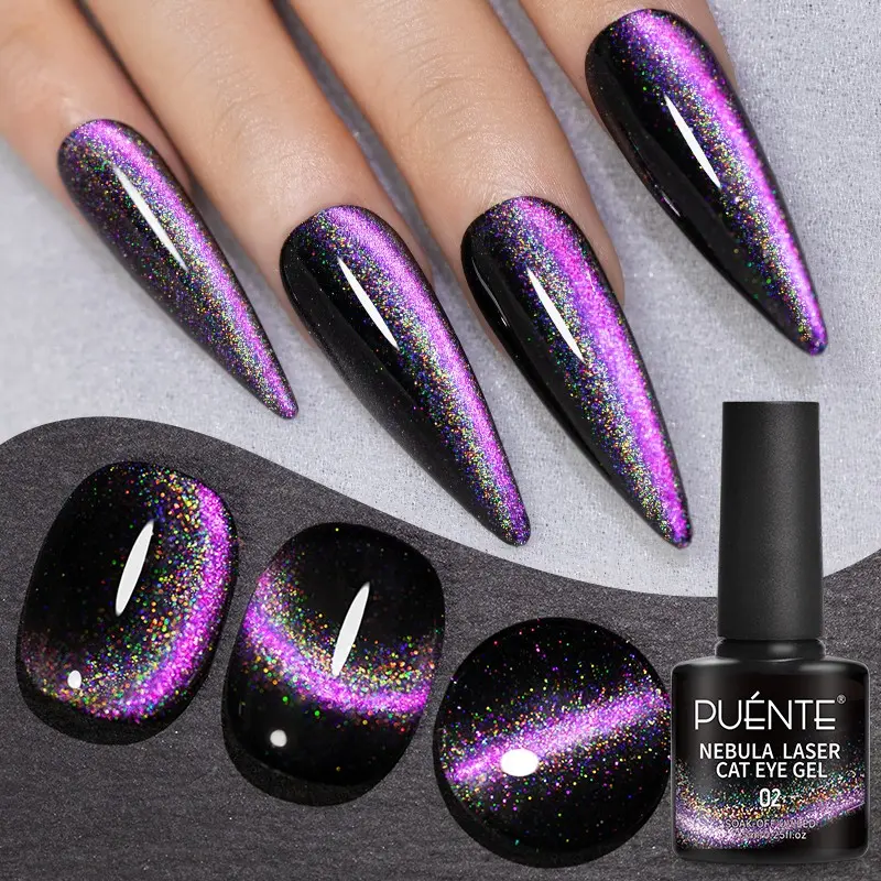 Puente 7.5ML Glitter Chameleon Magnetic Gel Nail Polish Nebula laser cat magnetic gel Galaxy Effect Gel polish Soak Off UV LED Nail Art Manicure Salon DIY Gift