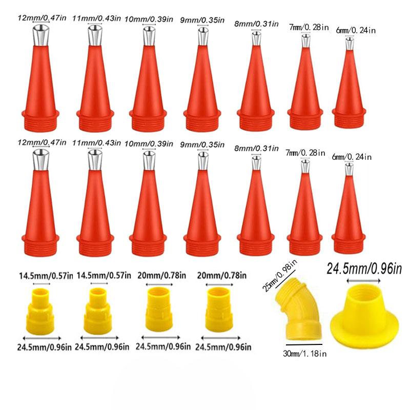 Stainless Steel Glue-Nozzle, 20pcs/set Integrated Detachable Base Structure Glue Gun-Nozzle, Sealing Glue Glass Glue Head, Grouting Tool Hardware