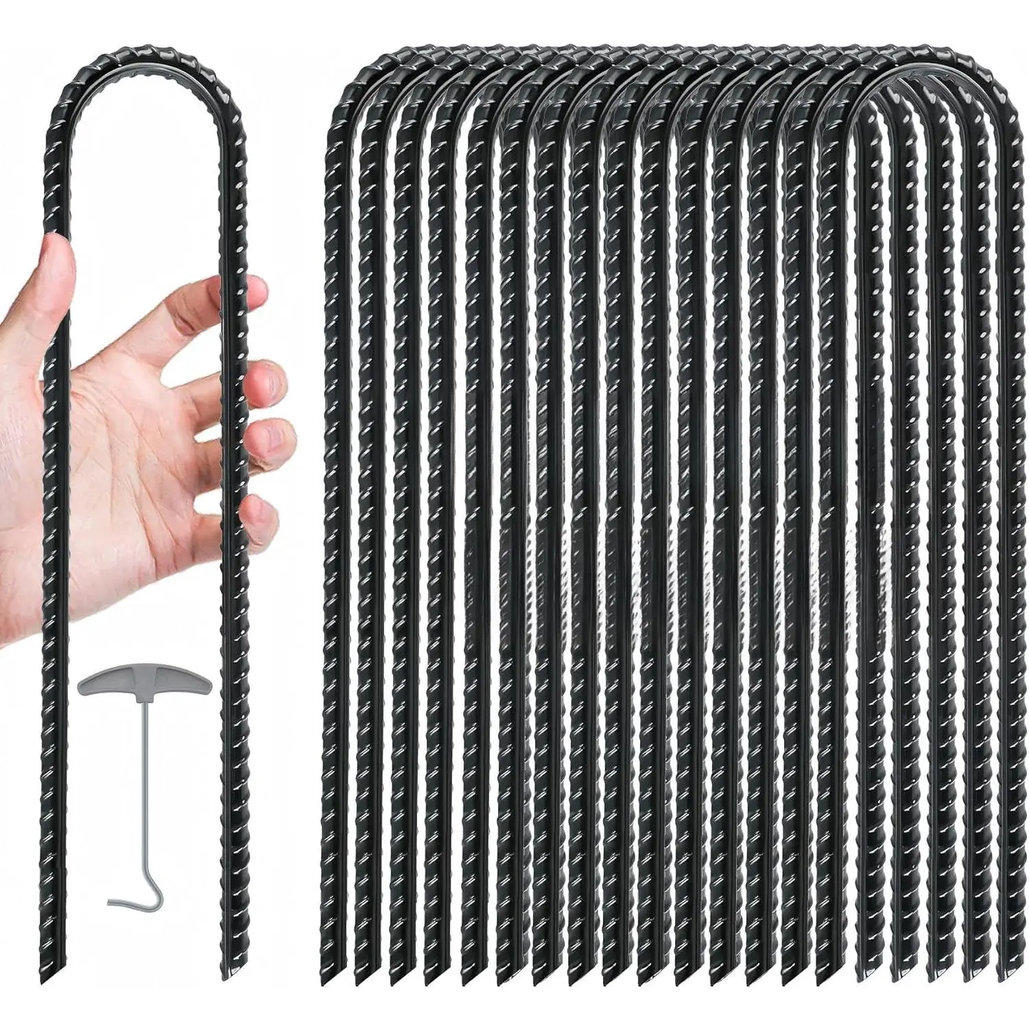 Trampoline Stakes Heavy Duty,  U-Shaped Ground Anchors,  Galvanized Steel  Wind Stakes for Trampoline Safety, Anti-Rust Outdoor Stakes for Trampoline, Tent, Swing Set