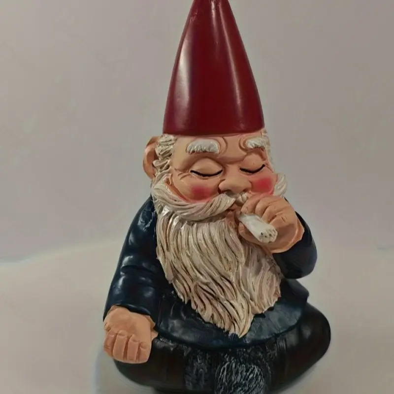 Cartoon-Style Naughty Elf Model C Christmas Ornament Piece, Synthetic Resin Home Decor Statue, Stored in a Box for Home Supplies Display, Resin Plastic
