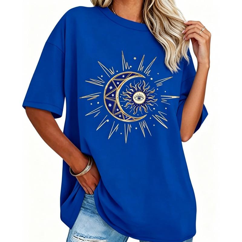 100% Cotton,Womens Oversized Cotton T Shirts,Crewneck Short Sleeve Tops,Heavyweight Casual Loose Fit,Fashion Tees,Printed T-shirt Basic Tee