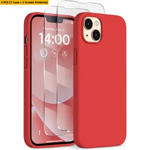 3PCS [1 Phone Cover with 2 Clear Screen Protectors] Liquid Case Full Body Shockproof Protective Slim Thin Phone Cover [Including 2 Screen Protectors] for iPhone 17 16 15 14 13 12 11 Pro Max 16E 17E