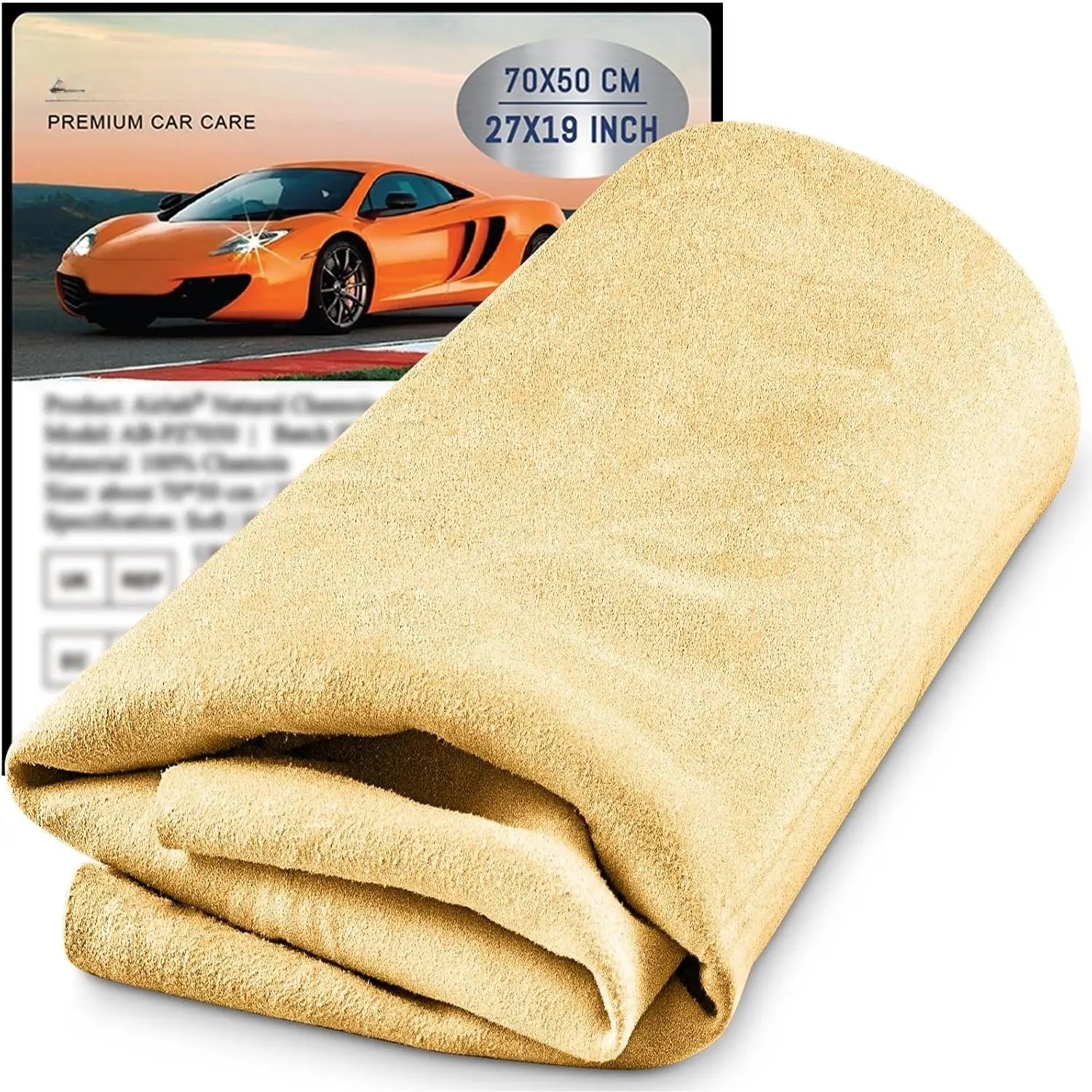 Chamois Cloth for  20'' x 27.6'' (3.7 sq ft) Shammy Towel  Wash Drying Towel Absorbent Real Leather Lint Free Streak Free Cleaning Cloth |  Wash Drying Towel Absorbent Real Leather Lint Free Streak Free Cleaning Cloth