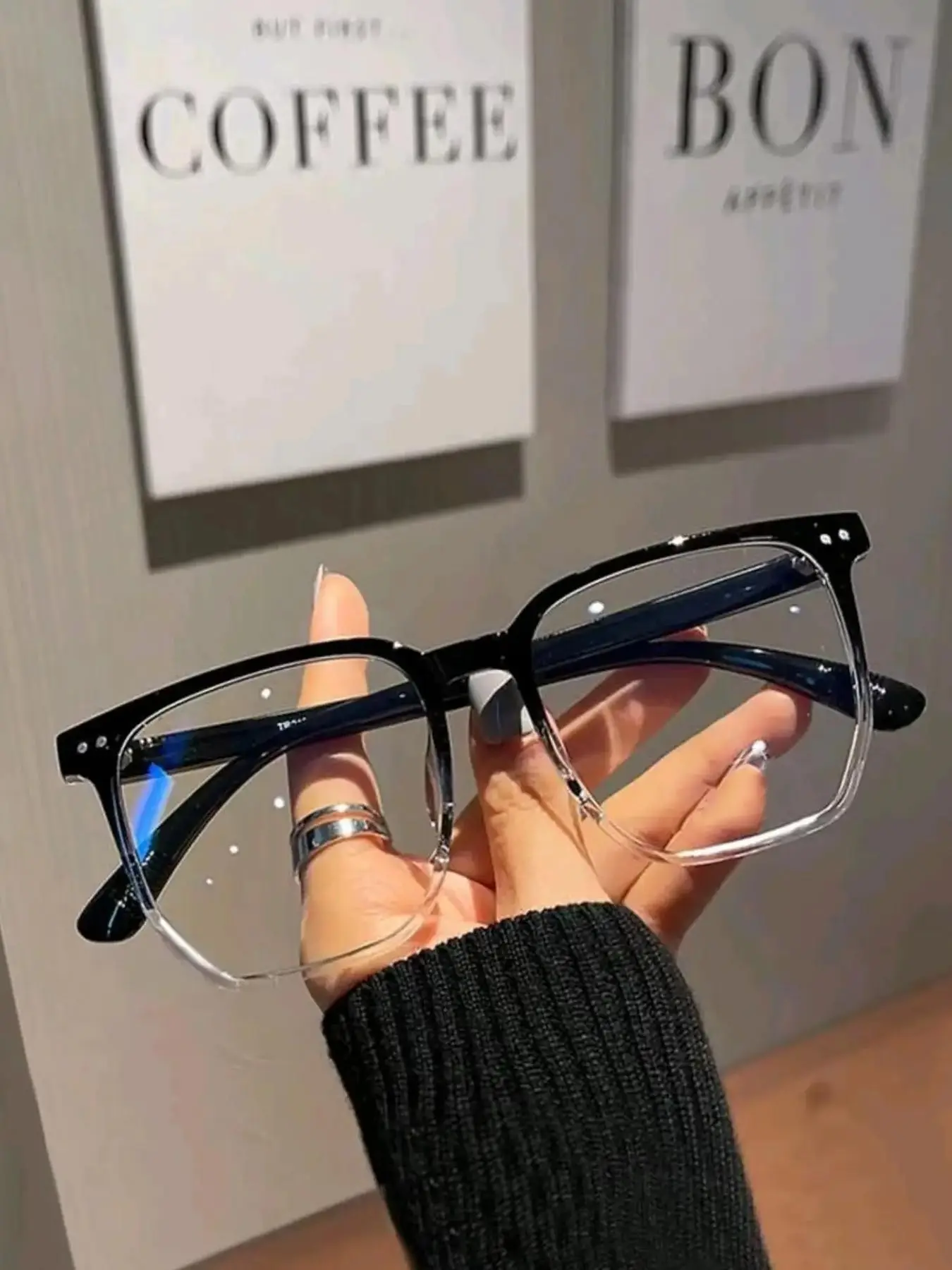 Summer Street Trend Minimalist Eyeglasses, Stylish Fashion Trendy Frames High Quality Eyeglasses, His and Hers Gifts, Casual Large Square Frame Glasses, Fashion Accessories, Girlfriend Gifts, Everyday Eyewear, Lightweight Eyewear