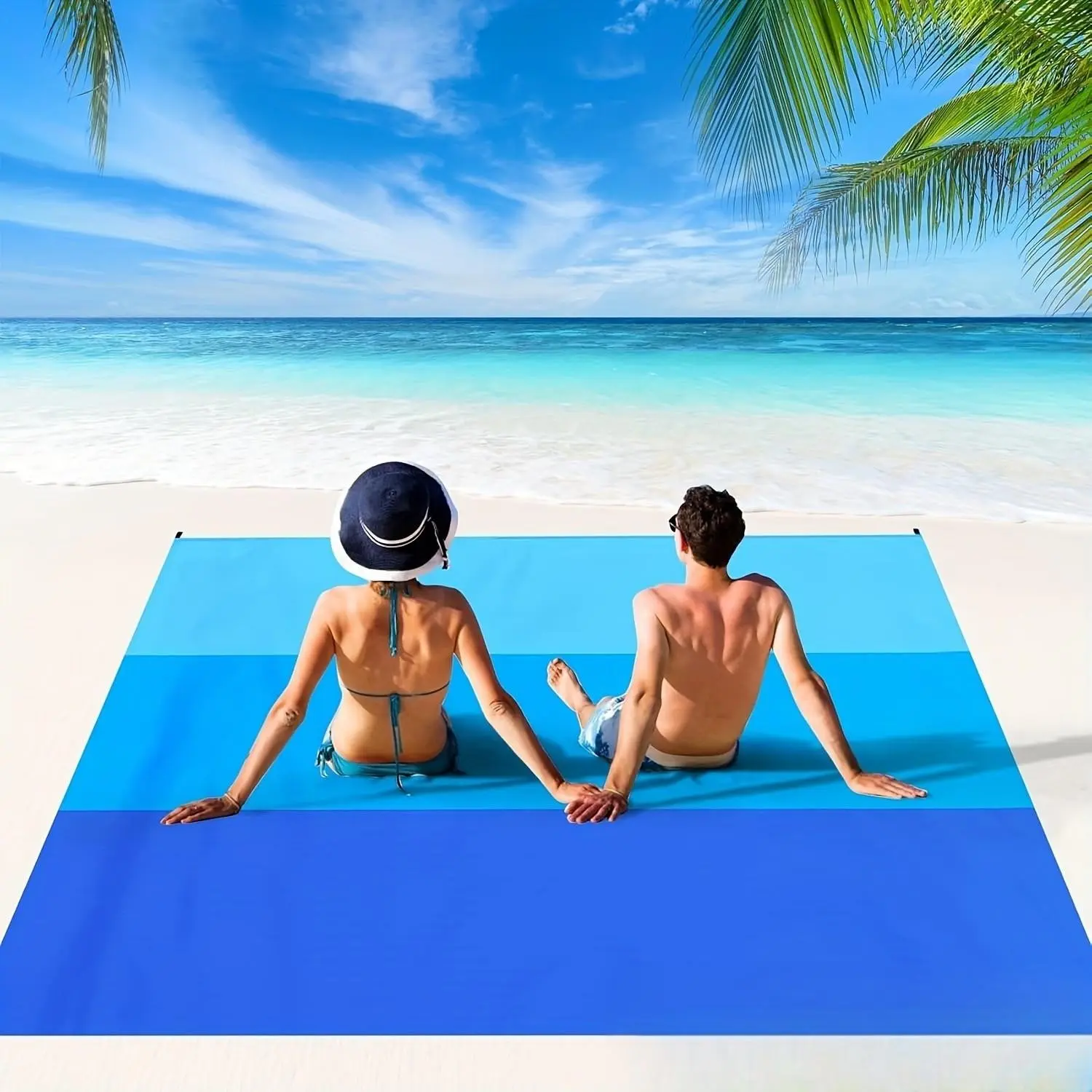 Outdoor Beach Mat 4-7 Person Ultra-Large Lightweight Sandproof Beach Mat/Large Picnic Mat/Beach Mat for Beach Trips, Camping, Hiking