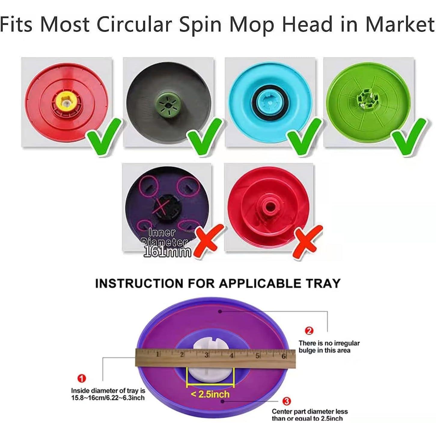 Mop Replacement  for 360? Spin Magic Mop, Microfiber Spin Mop Refills, Round Shape Standard Universal Size (3 Pack)