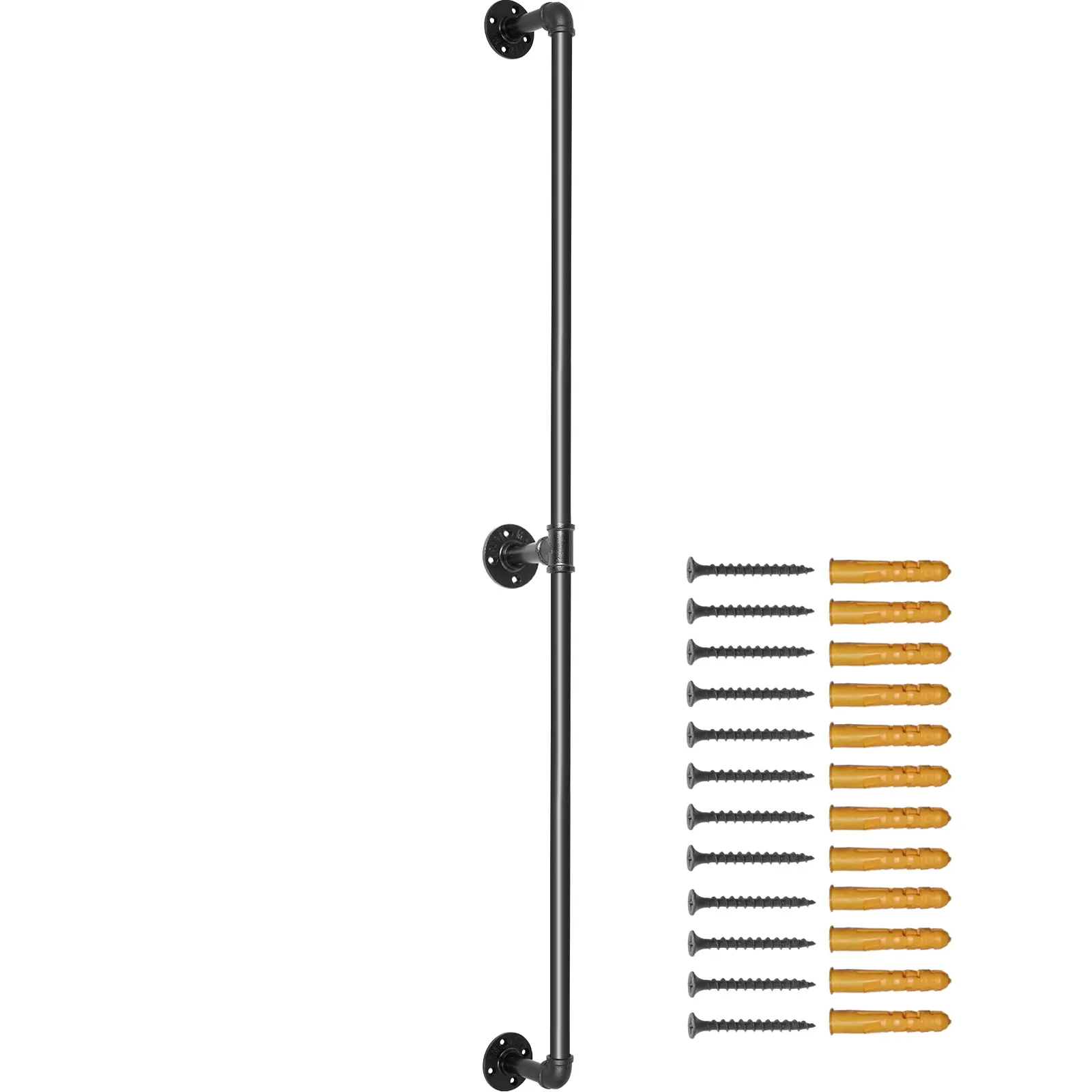 Pipe Stair Handrail, Staircase Handrail, Carbon Steel+ Matte Finish Construction, Round Corner Wall Handrailings for Indoor