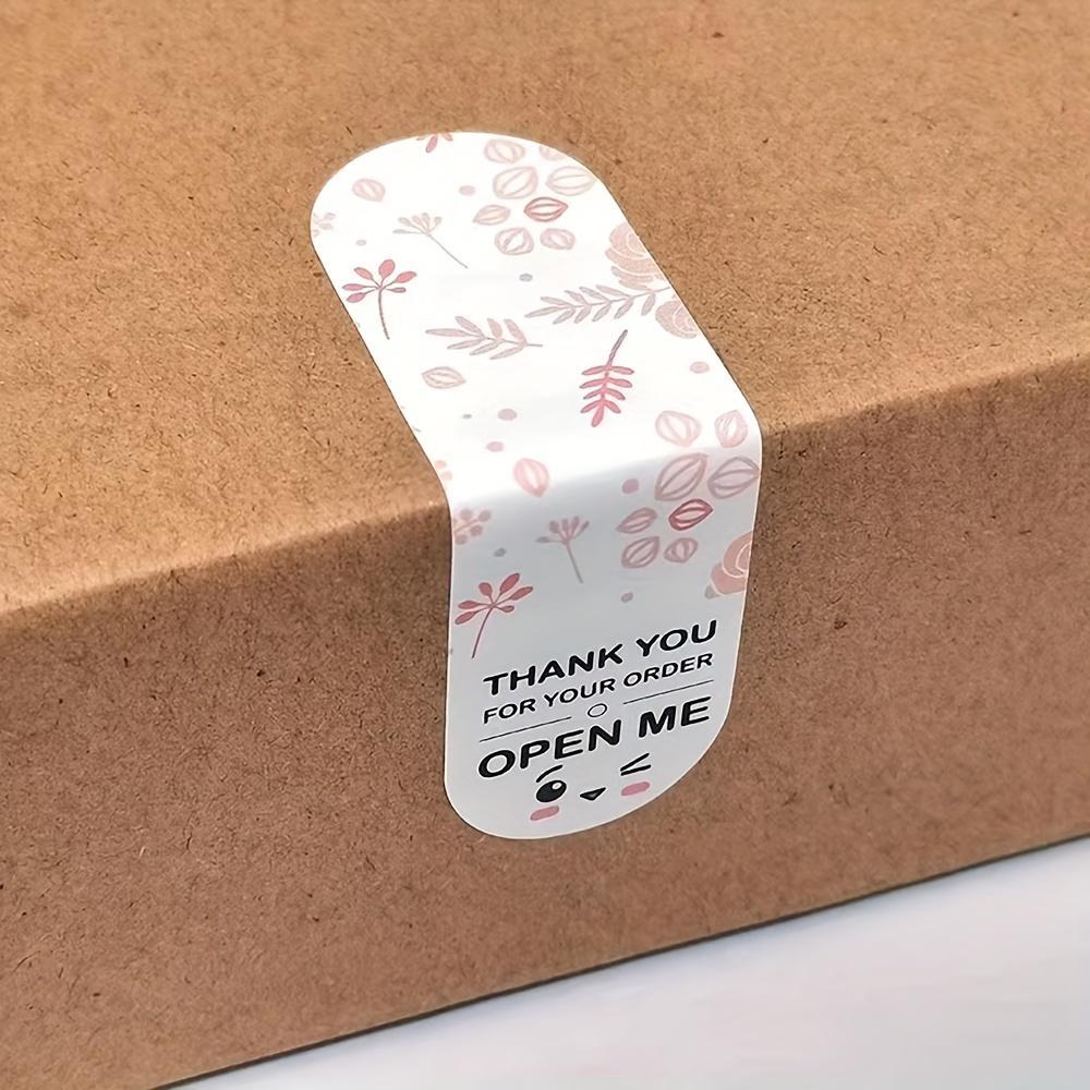 Floral Pattern Thank You Sticker, 100pcs/pack Package Sealing Sticky Label Sticker, Self Adhesive Stickers, Gift for Small Business