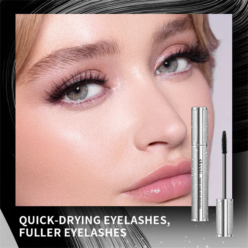 Smudgeproof Mascara Long-Lasting Volumizing Waterproof Curling Eyelash Makeup, Easy Application, All-Day Wear, Voluminous Mascara, Waterproof Volume Mascara