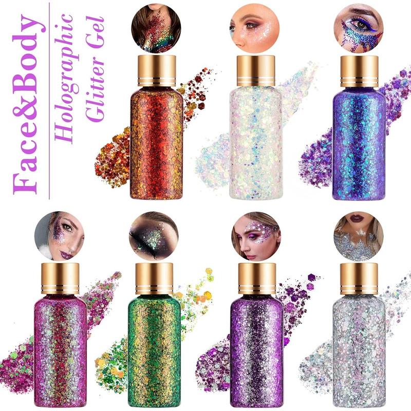 Green Gold Face Body Hair Glitter Gel for St. Patrick's Day Mardi Gras Festival Rave Accessories, Long Lasting Holographic Chunky Mermaid Sequins Glitter Gel Makeup for Women Men Kids, 1oz Green Gold Face Body Hair Glitter Gel for St. Patrick's Day Mardi Gras Festival Rave Accessories, Long Lasting Holographic Chunky Mermaid Sequins Glitter Gel Makeup for Women Men Kids, 1oz