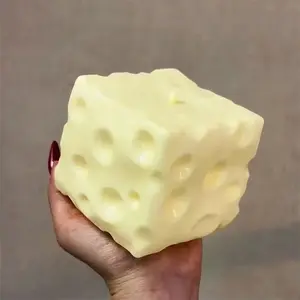Jumbo Big Cheese Shapeable Squeeze Stress Ball, Non-Bounce Fidget Toy ASMR Sensory Anti-Stress Squishy Hand Toy, Viral Festival Gift for Kids Adults