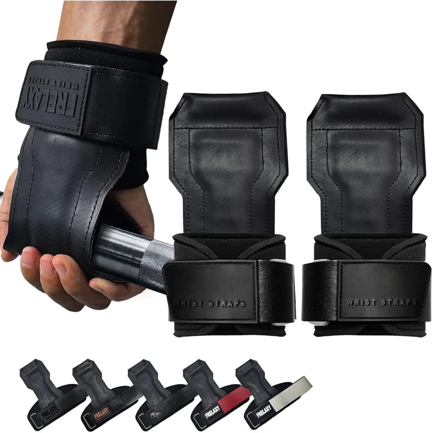 Lifting Wrist Straps, Rubber Weight Lifting Grips for Deadlifts | Non-slip rubber palm, Full palm protection, Neoprene wrist padding,  grip support, Pull ups rows lat pulldowns